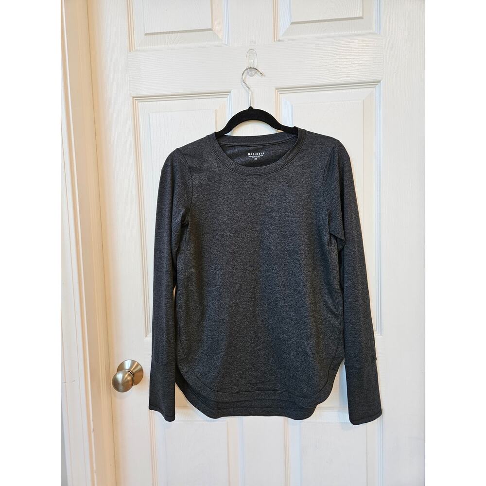Athleta Gray Long Sleeve Athletic Top Women’s XS Lightweight Performance Shirt
